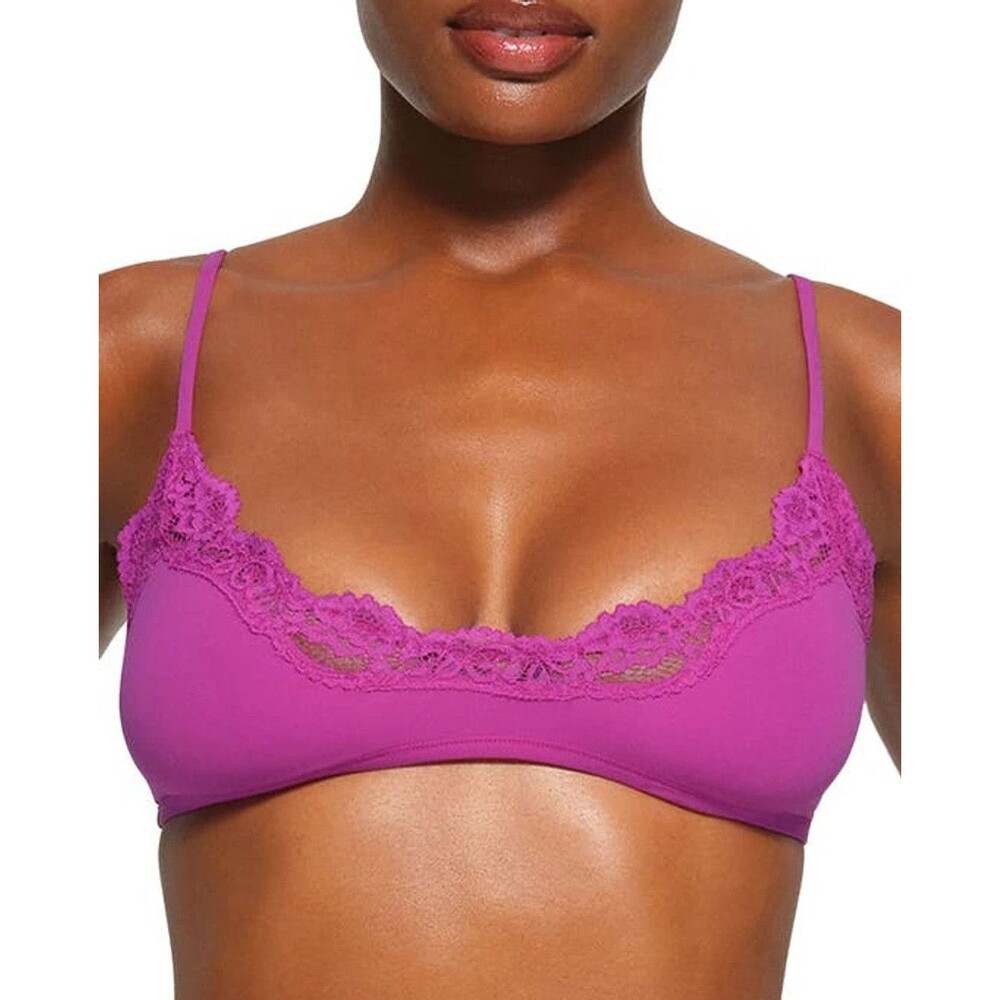 Skims Fits Everybody Lace Bralette XL Trim Scoop Pink Lollipop Wire Free